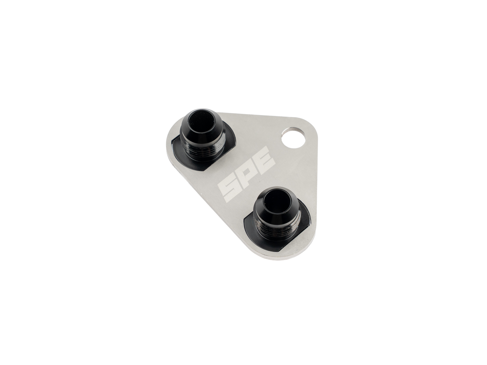 Ditch the Clips. Run AN. NEW: SPE Motorsport -8AN Transmission Cooler Line Adapter (6R80 / 10R80) — Mustang & F-150 (2011–2026)