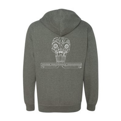 Grey Midweight SPE Motorsport Pull Over Hoodie- Back